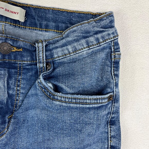 Levi's 510 Skinny Blue Jeans Size 16 Reg 28x30 Stretch Denim Adjustable Boys Kid - Picture 6 of 16